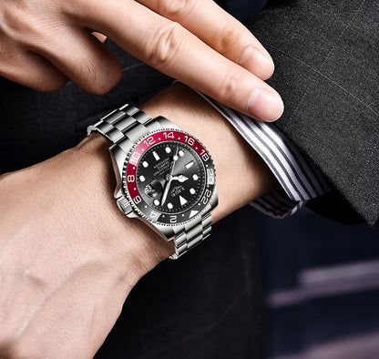 LIGE Men’s Luxury Quartz Watch  Stainless Steel, Luminous Dial, Waterproof & Business Design