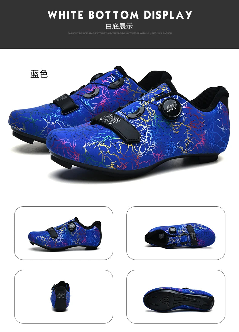 Zapatillas de ciclismo para hombre con cierre automático; zapatillas de ciclismo de carretera; zapatillas deportivas de ciclismo de montaña para exterior; zapatillas de ciclismo de spinning para mujer para interior