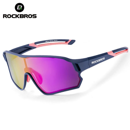 ROCKBROS Occhiali da ciclismo polarizzati fotocromatici per bambini con protezione UV400 Occhiali da sole per sport all'aperto Occhiali da bicicletta MTB per bambini