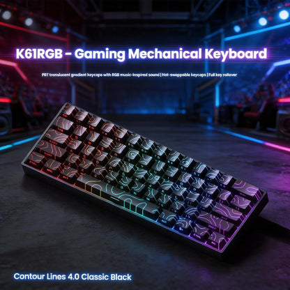 Teclado mecánico portátil con cable K61, Phantom RGB colorido, respuesta de nivel gaming, diseño ergonómico, apto para gaming y oficina