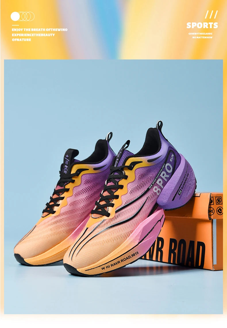 NEW Sports Running Shoes Men Marathon Breathable Comfortable Women Athletic Training Outdoor Sneakers Air Cushion Carbon Plate