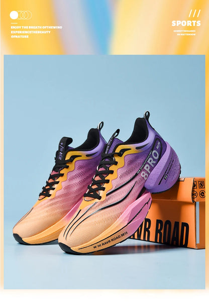 NEW Sports Running Shoes Men Marathon Breathable Comfortable Women Athletic Training Outdoor Sneakers Air Cushion Carbon Plate