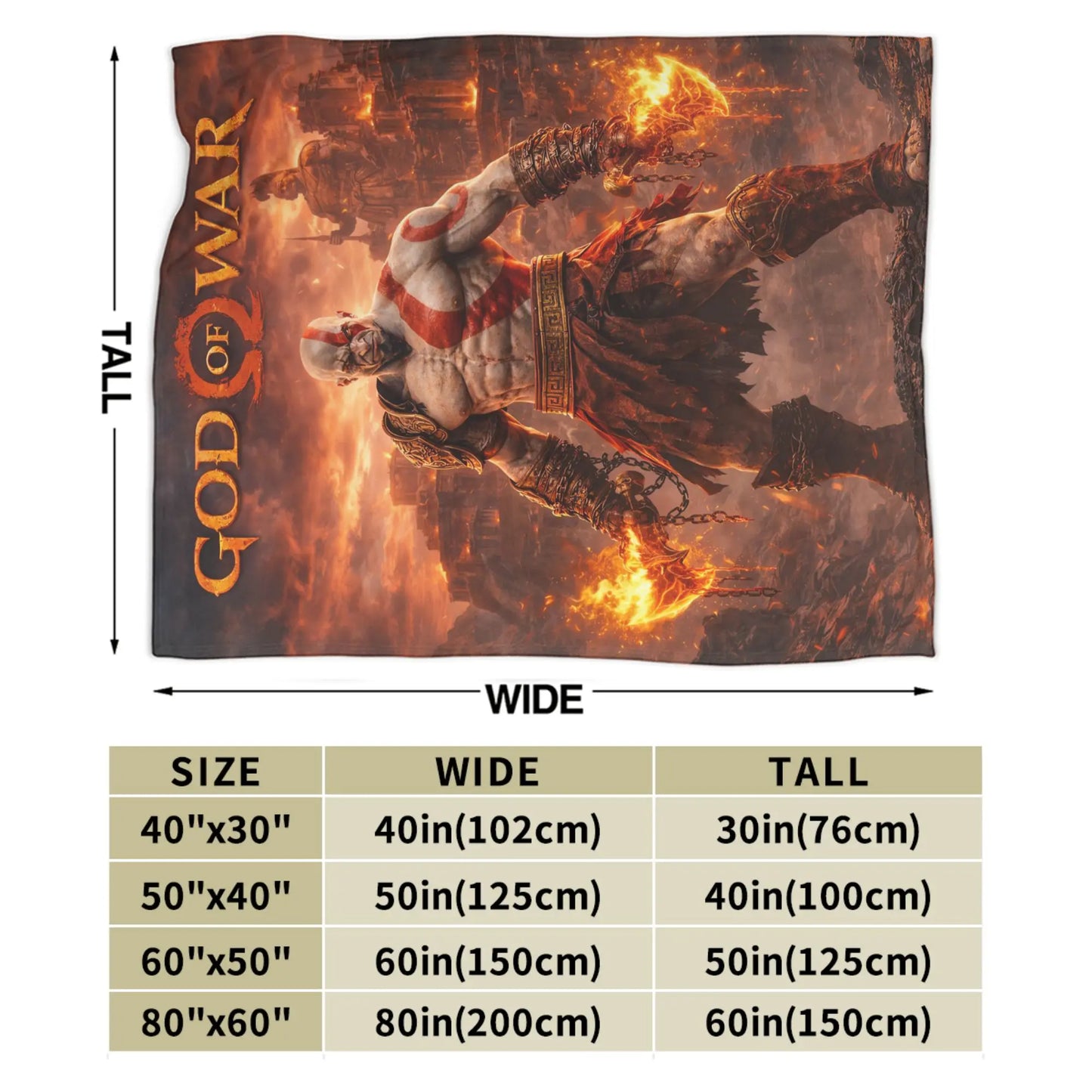 God of War Games Kratos Cartoon Blanket Warm Soft Pattern Plush Throw Blanket For Couch Chair Sofa Bed Bedspread Bed Cover