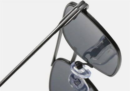 NEW Sun Glasses Unisex Double Beam Anti-UV Spectacles Personality Eyeglasses Simplity Ornamental Alloy Frame Sunglasses