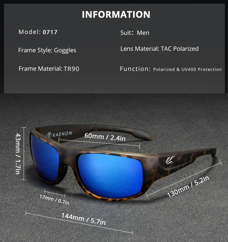 KAENON Classic Polarized Sport Sunglasses for Men and Women Ideal for Driving Fishing Outdoor Running Sun Glasses UV Protection