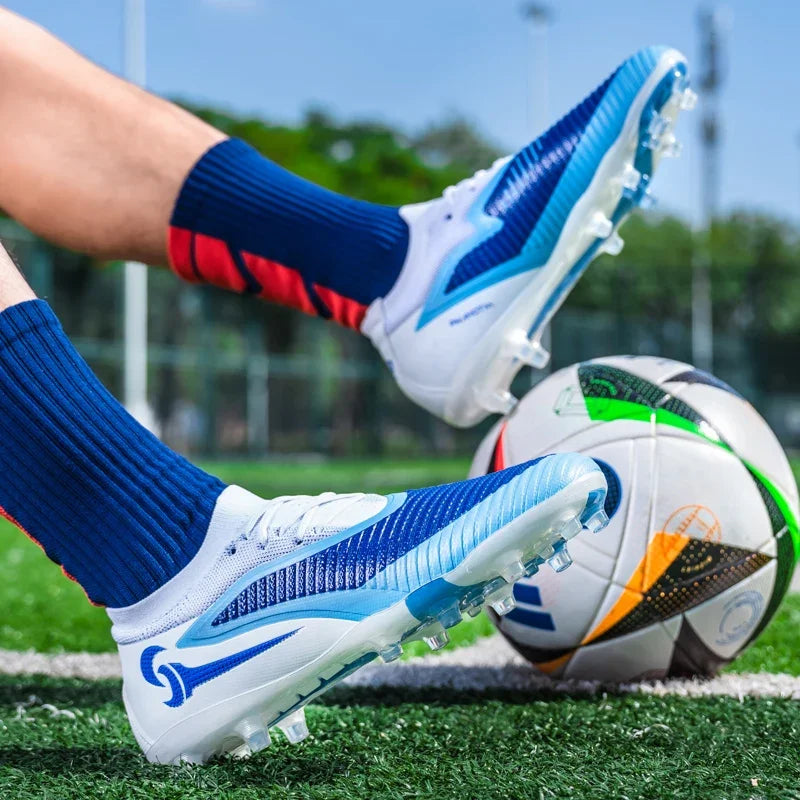 Nouveaux hommes bottes de Football adulte antidérapant Sport de plein air entraînement crampons chaussures de Football garçons longues pointes respirant Match confortable