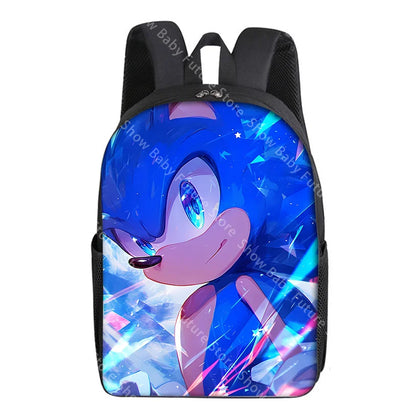 New Cute Anime Backpack for Adult Men Student Schoolbag Teenagers Cartoon Sonics Bag Rucksack Waterproof Bookbag Birthday Gifts