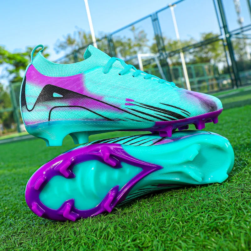 Chaussures de Football professionnelles à fond FG pour hommes, chaussures d'entraînement confortables et durables pour adultes, chaussures de Football à lacets pour adolescents
