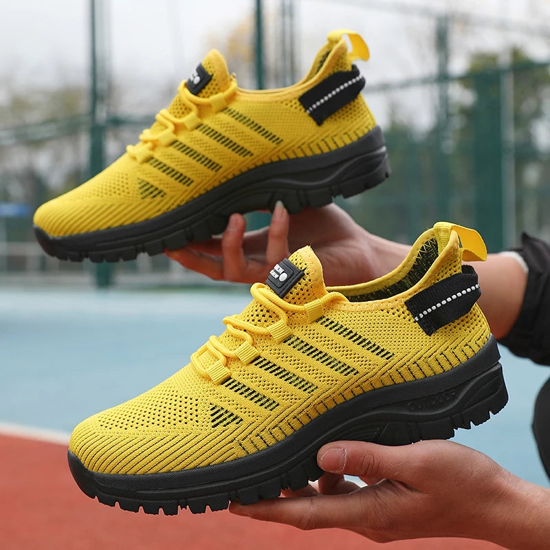 Men's Casual Shoes Breathable Flyknit Mesh Upper Comfortable Outdoor Walking, Cycling, Exercise Shoes for Men Tenis Para Hombre