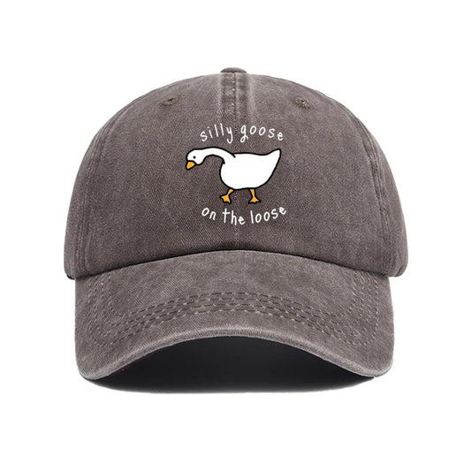 Big Goose Printed Baseball Hat for Men and Women, Small Fresh Soft Top Duck Tongue Hat, Sunshade Hat, Outdoor Sunscreen