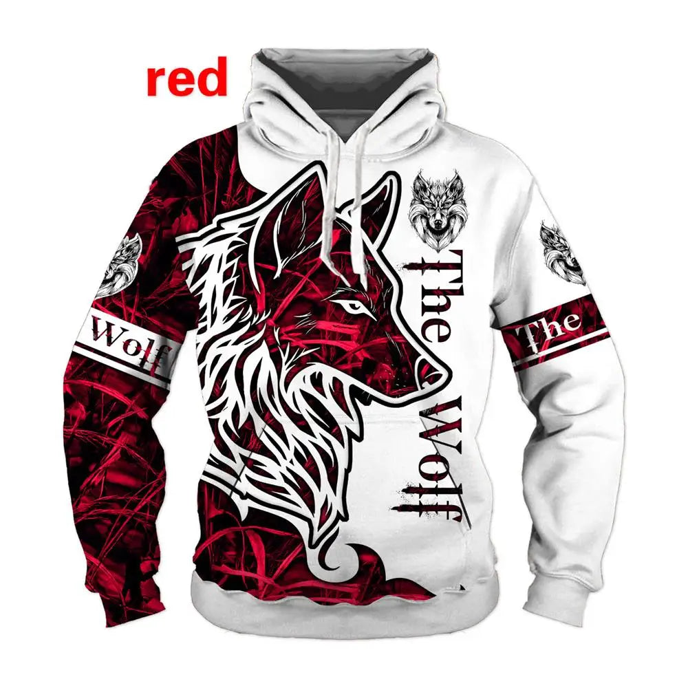 Wolf-Print-Hoodies für Herren, 3D-Hoodies, Marken-Sweatshirts, Jacken, hochwertiger Pullover, modische Trainingsanzüge, Animal-Streetwear für draußen