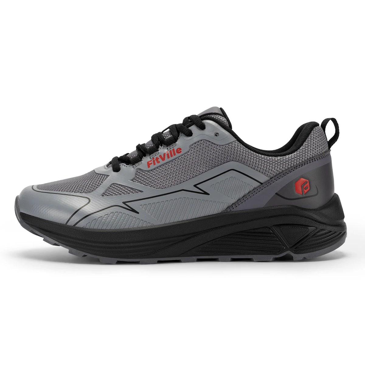 FitVille protiskluzové běžecké boty na trail, pánské tenisky, extra široké, lehké, pro muže s oteklými nohami, s podporou klenby, pro úlevu od bolesti
