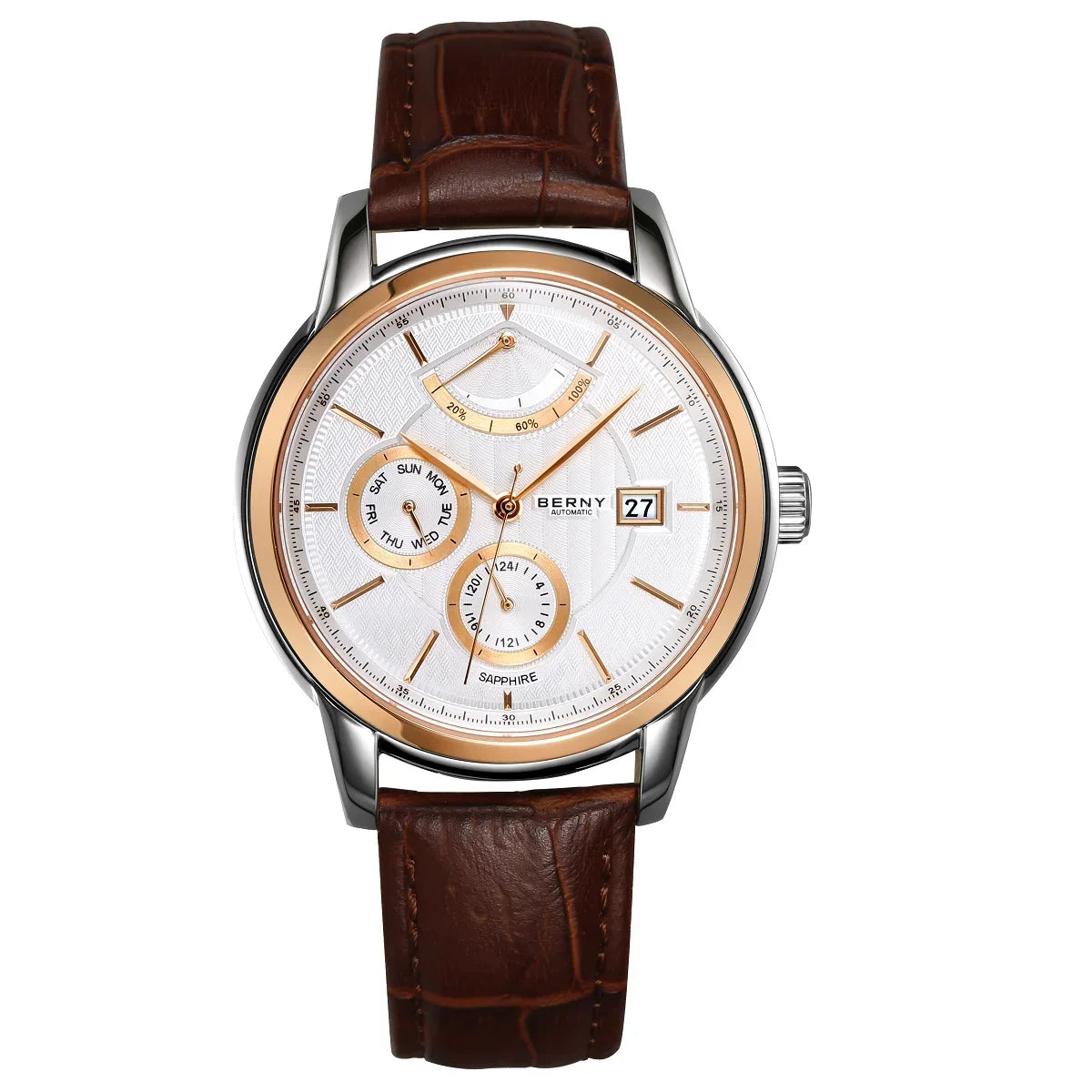BERNY Luxury Automatic Mechanical Watch for Men Calendar Sapphire MIYOTA 9110 Dress Business Wristwatch High-end Men's Watches