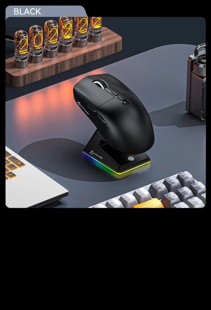 Attack Shark X6 Lightweight Wireless Gaming Mouse with 3 Mode Up to 26K DPI RGB Backlight Charging Base for Laptop Deskbtop