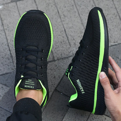 Men's Mesh Running Sneakers Athletic Gym Lightweight Men Casual Shoes 2025 Fashion Breathable Knit Walking Footwear Size 39-46