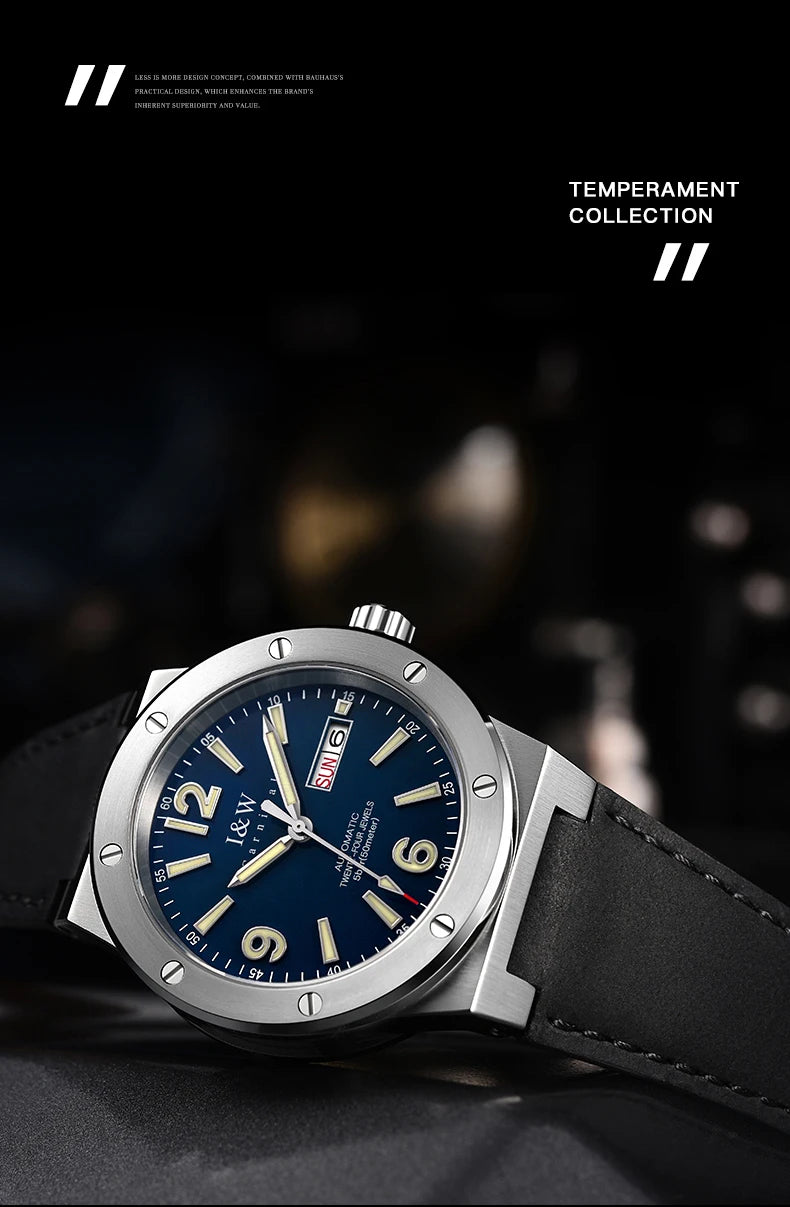 IW New Fashion Date Men Watch MIYOTA Automatic Movement Luminous Top Brand Luxury Sports Mechanical Watch Relogio Masculino