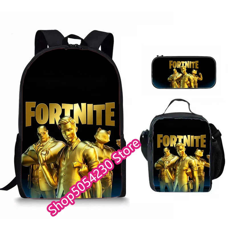 Fortnited 3-delni nahrbtnik za dečke Victory Game, 16-palčni vodoodporen predšolski nahrbtnik, kul šolski nahrbtniki za osnovno šolo