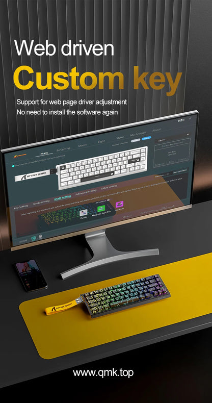 Magnetic Gaming Keyboard ATTACK SHARK X68HE X68PRO HE and FREEWOLF F68 Wired F68Pro Wireless for Pro Gaming 0.01mm Rapid Trigg