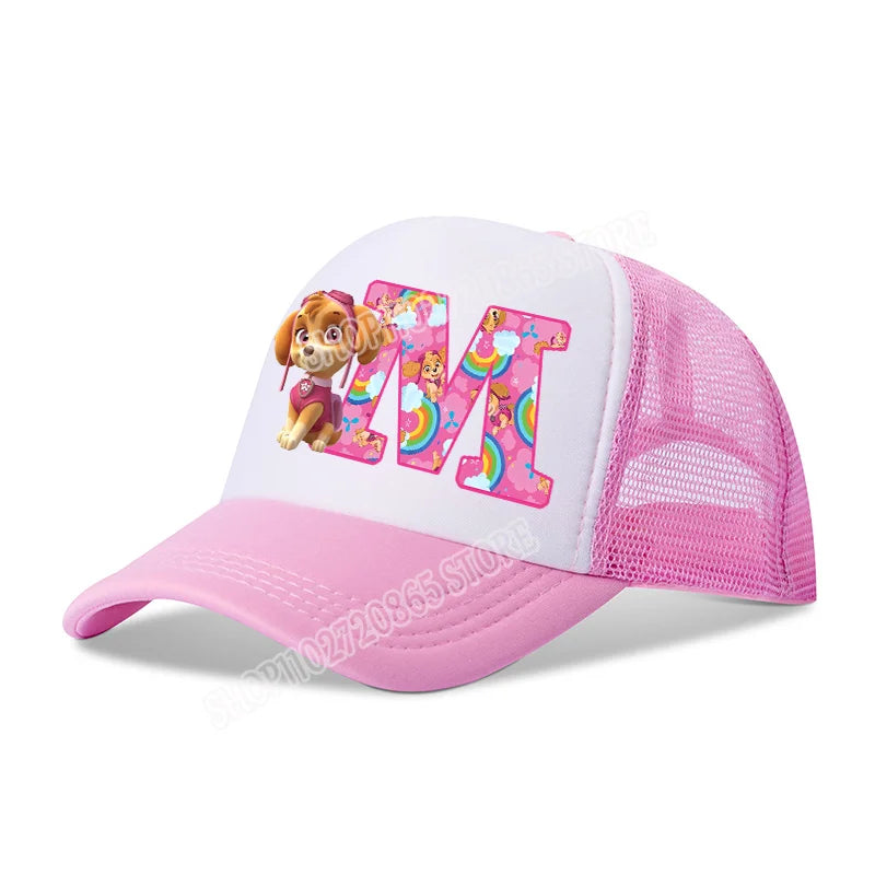 Paw Patrols Baseball Cap Skye Cartoon Anime A-Z Letters Printed Girls Headwear Summer Athleisure Adjustable Fashion Hats Gift
