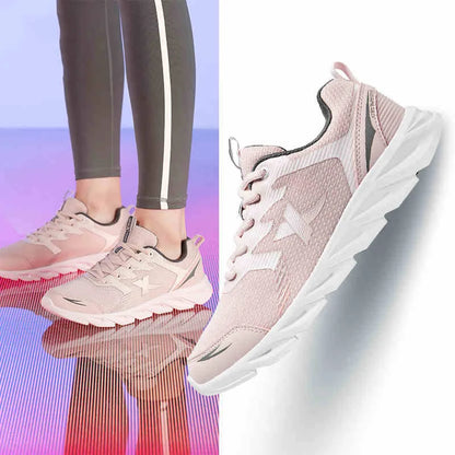 Xtep Running Shoes Non-Slip Soft Women’s Sports Shoes Leather Upper Shock Absorption Female Sneakers 879318110073