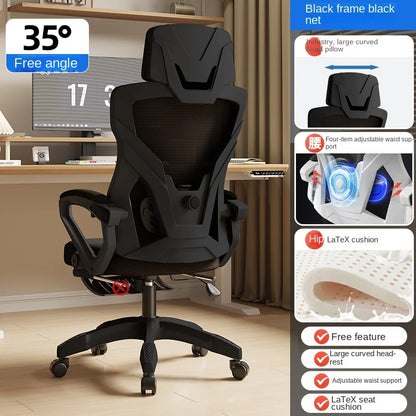 Ergonomischer Relaxsessel, bequemer Bürostuhl, Computerstuhl für zu Hause, Studentenwohnheim, Gaming-Stuhl mit Fußstütze