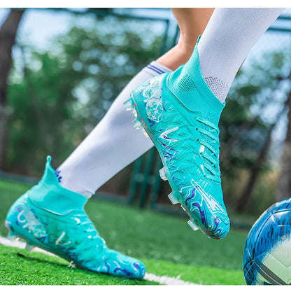 1 paire de chaussures de football pour adultes avec crampons TF, pour les étudiants, durables, antidérapantes, pour l'entraînement sur gazon et les matchs de football