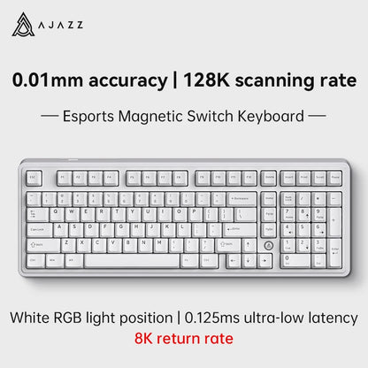 AJAZZ AK980 MAX Wired Magnetic Switch Keyboard 0.01mm 8K Mechanical Keyboards Hot Swap ARGB E-sports Games Customized Keyboard