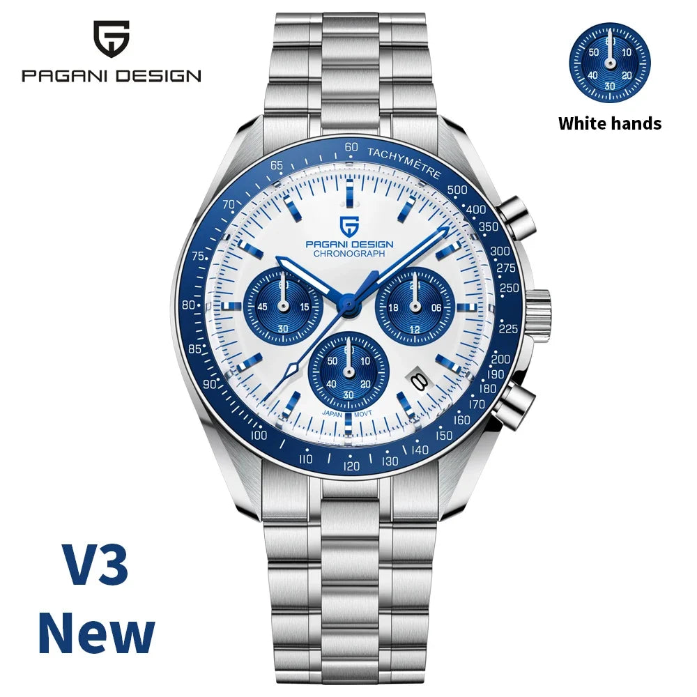 PAGANI DESIGN 2026 New Men's Watches Top Luxury Quartz Watch For Men Auto Date Speed Chronograph AR Sapphire Mirror Wrist watch