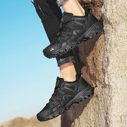 HIKEUP Breathable Cushioning Nonslip Sneakers Men's Hiking Shoes Running Trekking Sneakers Outdoor Mountain Sports Shoes for Men