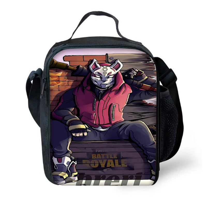 Hot Game Child Insulated Large F-FortniteS Capacity Bag for Boy Girl Student Outdoor Picnic Resuable Thermal Cooler Lunch Box