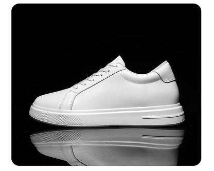 New  Men's Sneakers Elevator Shoes Heightening Height Increase Insole 6-10CM High Heels Shoes Leather Sport Shoes Men Shoes