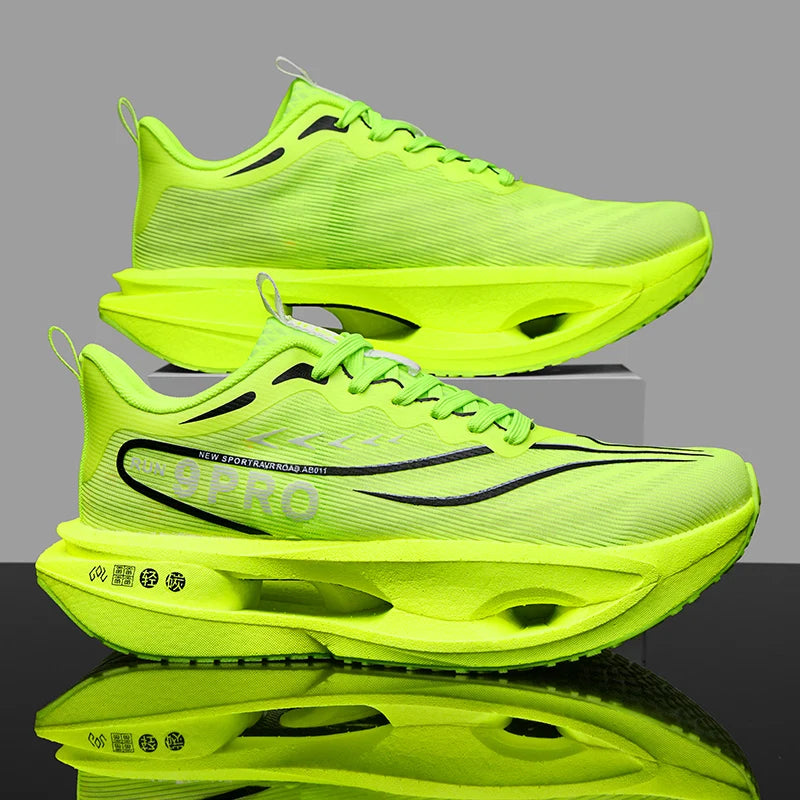 Sneakers da uomo con soletta in carbonio, scarpe sportive da esterno con suola morbida in rete, scarpe da corsa leggere, antiscivolo, casual, da coppia, da tennis