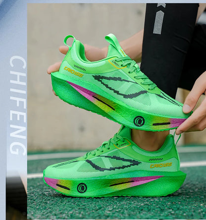 Buty do biegania z karbonową płytką do maratonu, męskie, sportowe, specjalistyczne, oddychające, lekkie, damskie, wygodne sneakersy sportowe outdoorowe