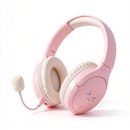 Casque sans fil pour enfants avec micro amovible, Bluetooth 5.4, supra-auriculaire, emplacement pour carte TF, réduction de bruit par IA, pour l'école, les études en ligne et la musique