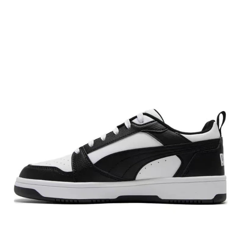 Puma Rebound V6 : baskets basses haut de gamme, élégantes, polyvalentes, amortissantes, légères, pour hommes et femmes – noir 392328-01
