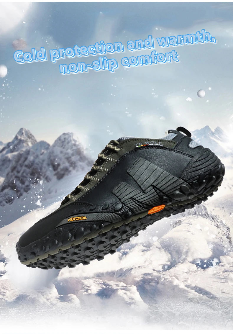 Mountaineering Shoes Men's Genuine Leather Outdoor Sports Anti Slip Mountaineering Hiking Shoes Breathable Tourism Shoes