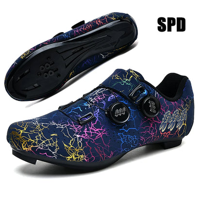 Chaussures de cyclisme pour homme : chaussures de course sur route à fixation automatique, chaussures de sport, chaussures d'entraînement sans crampons ; chaussures de cyclisme pour femme avec crampons SPD