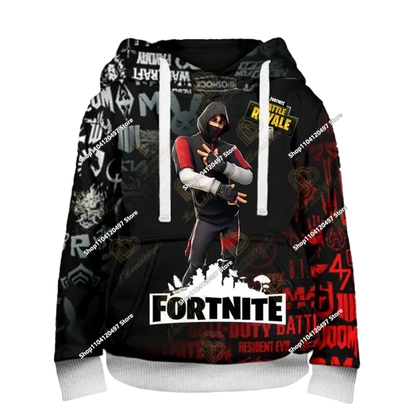 2025 3D New Children's Anime Fortnite Printed Sweater Series Pullover Generation Tide Brand Hoodie Gift