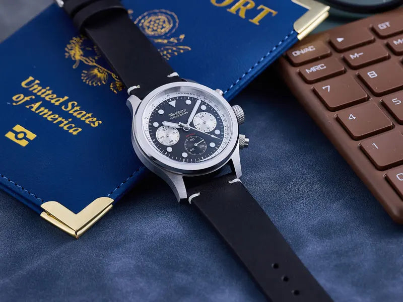 Milifortic 39MM Fashion Chronograph Watch Man R086 Retro C3 Luminous Stainless Steel Waterproof 100M VK63 Quartz Watches For Man
