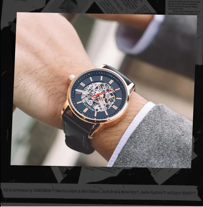OCHSTIN Automatikuhren für Herren – Luxus, Royal, Leuchtend, Skelett, wasserdicht, mechanisch, modisch – Herrenuhren als Geschenke für Männer