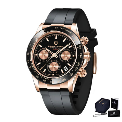Novo Original PAGANI DESIGN PD-1664 Relógio de Pulso de Luxo para Homem, Movimento de Quartzo Japonês VK63, Safira, Cronógrafo Resistente à Água, Dourado