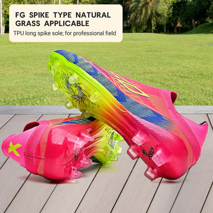 Classic AG/FG football shoes，TPU Wear-resisting Long Studs，PU Mixed Fabric Upper，Non-slip Comfortable for Kids Outdoor Football