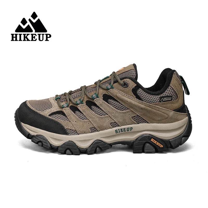 HIKEUP: Zapatillas de senderismo para hombre, de diseño, para escalada y trekking, de cuero, para deportes al aire libre, trabajo y carrera.