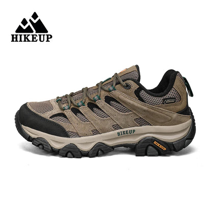 HIKEUP: Zapatillas de senderismo para hombre, de diseño, para escalada y trekking, de cuero, para deportes al aire libre, trabajo y carrera.