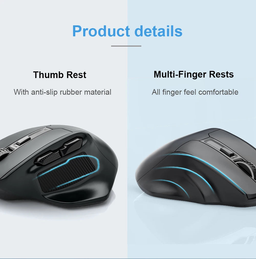 E-YOOSO X-31 Wireless Gaming Mouse for Big Hands, USB 2.4G Ergonomic Gaming Mouse, 4800 DPI Optical Mouse with 5 Buttons for PC & Laptop