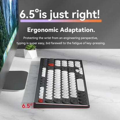 98-Key Ultra-Thin Silent Keyboard with Scissor-Switch, Tri-Mode BT/2.4G/Type-C Connectivity&Ergonomic Design For Typing