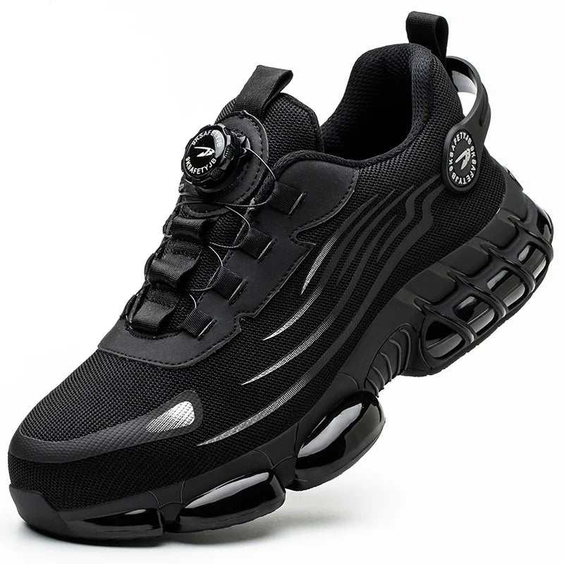 Chaussures de sécurité pour hommes et femmes, baskets de travail protectrices, bottes de sécurité verdes, chaussures Parker en acier à coussin d'air, perforation, taille 47, 48