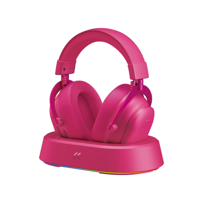 Casque de jeu sans fil magnétique MCHOSE V9 Turbo+ avec son surround 7.1 90 °   Écouteurs pivotants à faible latence avec chargement magnétique RGB