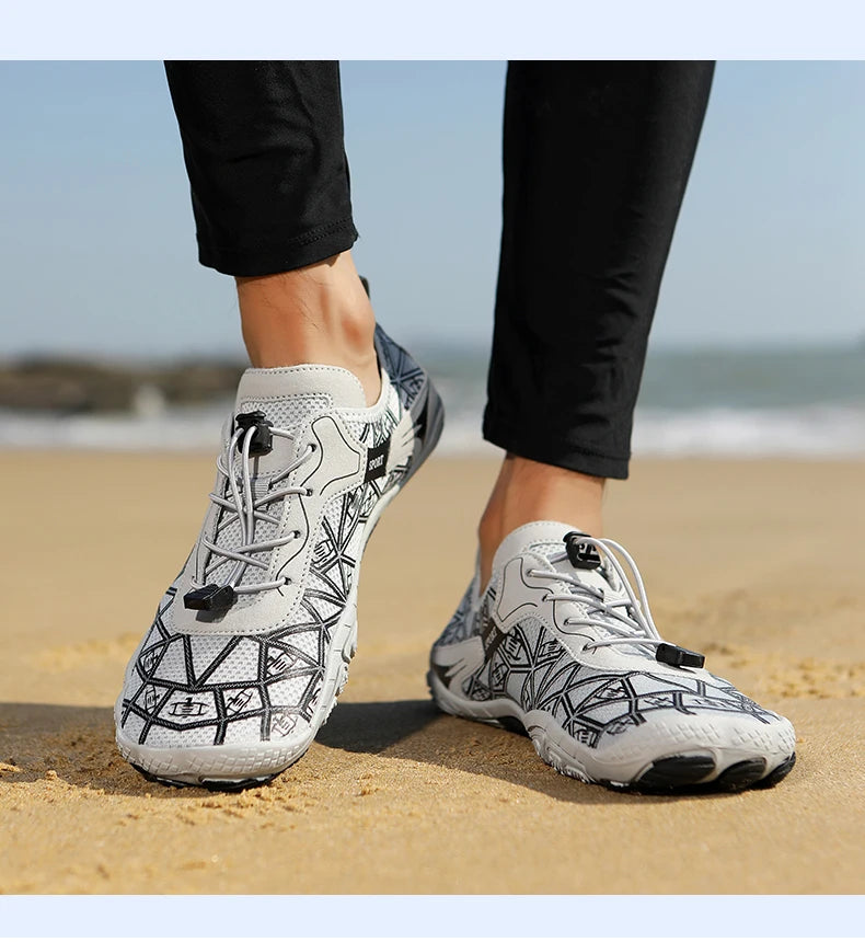 Sapatos para caminhar na água sem sapatos - Homem e Mulher - Sapatos de praia em malha de secagem rápida - Sapatos antiderrapantes para atividades ao ar livre - Sapatos unissexo para desportos aquáticos