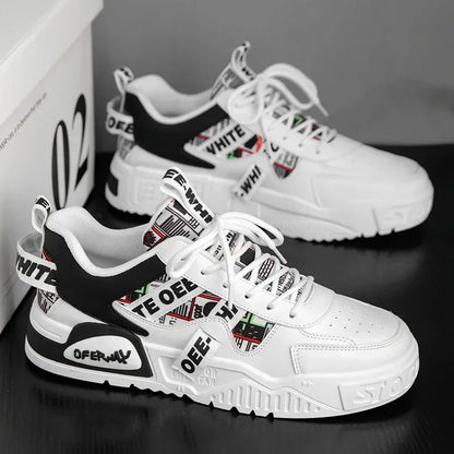 Scarpe da skateboard da uomo, sneakers estive, in pelle, casual, alla moda, per attività all'aperto, corsa, sport, escursionismo, tennis, con zeppa, di marca, di lusso